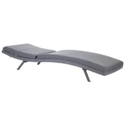 Beliani Tuinligstoel AMELIA - Grijs Textiel, Aluminium -BBQ En Tuin Verkoop 1000088223 0103