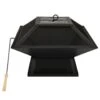 VidaXL Vuurschaal En Barbecue 2-in-1 Met Pook 46,5x46,5x37 Cm Staal