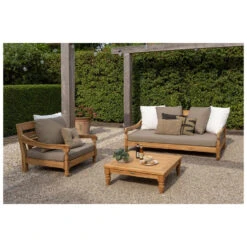 Exotan Loungestoel Tuin Kawang - Teak - Taupe - 98x103x80 -BBQ En Tuin Verkoop 1000089020 0102