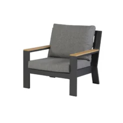 Exotan Fauteuil Buiten - Aluminium - Antraciet - Set Van 2