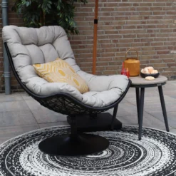 Woood Swivel Loungestoel Zwart -BBQ En Tuin Verkoop 1000091741 0103