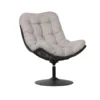 Woood Swivel Loungestoel Zwart