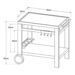 Cook'in Garden Trolleys MÉDIA M - Grijs - Staal -BBQ En Tuin Verkoop 1000092249 0103