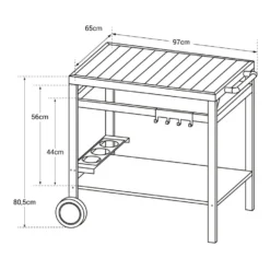 Happy Garden Trolleys AVEIRO - Zwart - Staal 7 Happy Garden Trolleys AVEIRO - Zwart - Staal -BBQ En Tuin Verkoop 1000092300 0104