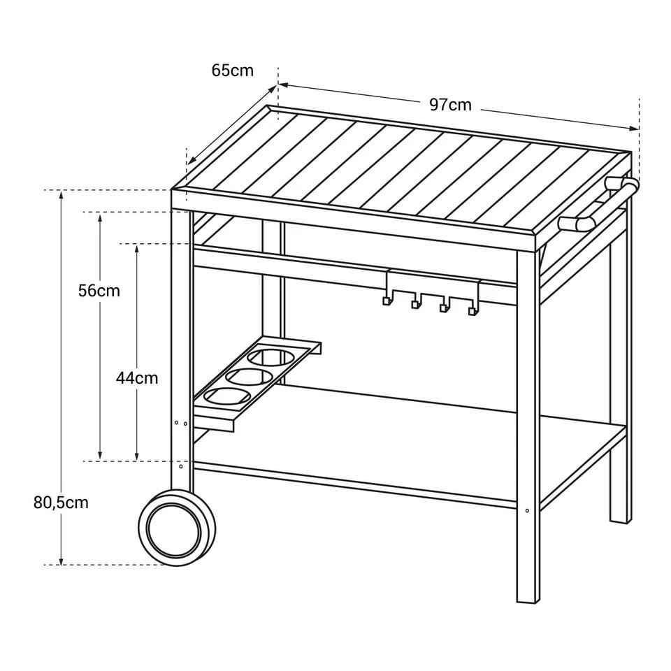 Happy Garden Trolleys AVEIRO - Zwart - Staal 4 Happy Garden Trolleys AVEIRO - Zwart - Staal - Image 4
