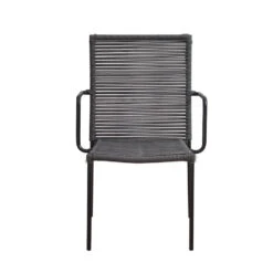 Tuinstoel Met Armleuning Iza Touw Antraciet - 66x58,50x89 Cm - Touw - Grijs -BBQ En Tuin Verkoop 1000092406 0102