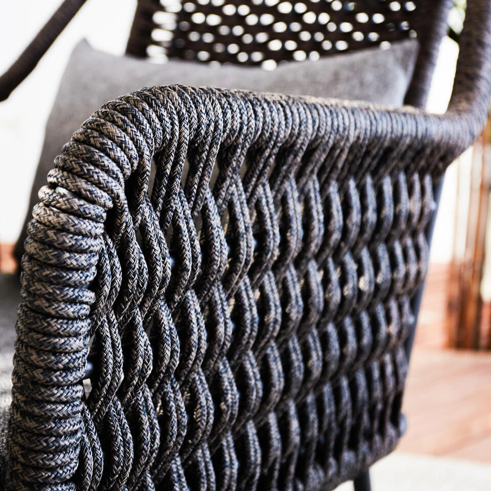 Dining Tuinstoel Met Armleuning Kaya Touw Bruin - 66x55x80 Cm - Touw - Grijs 4 Dining Tuinstoel Met Armleuning Kaya Touw Bruin - 66x55x80 Cm - Touw - Grijs - Image 4