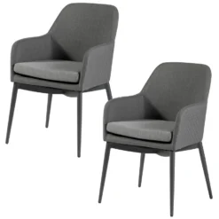 Exotan Tuinstoel Domino - Alumnium/Kunststof - Grijs - Set Van 2