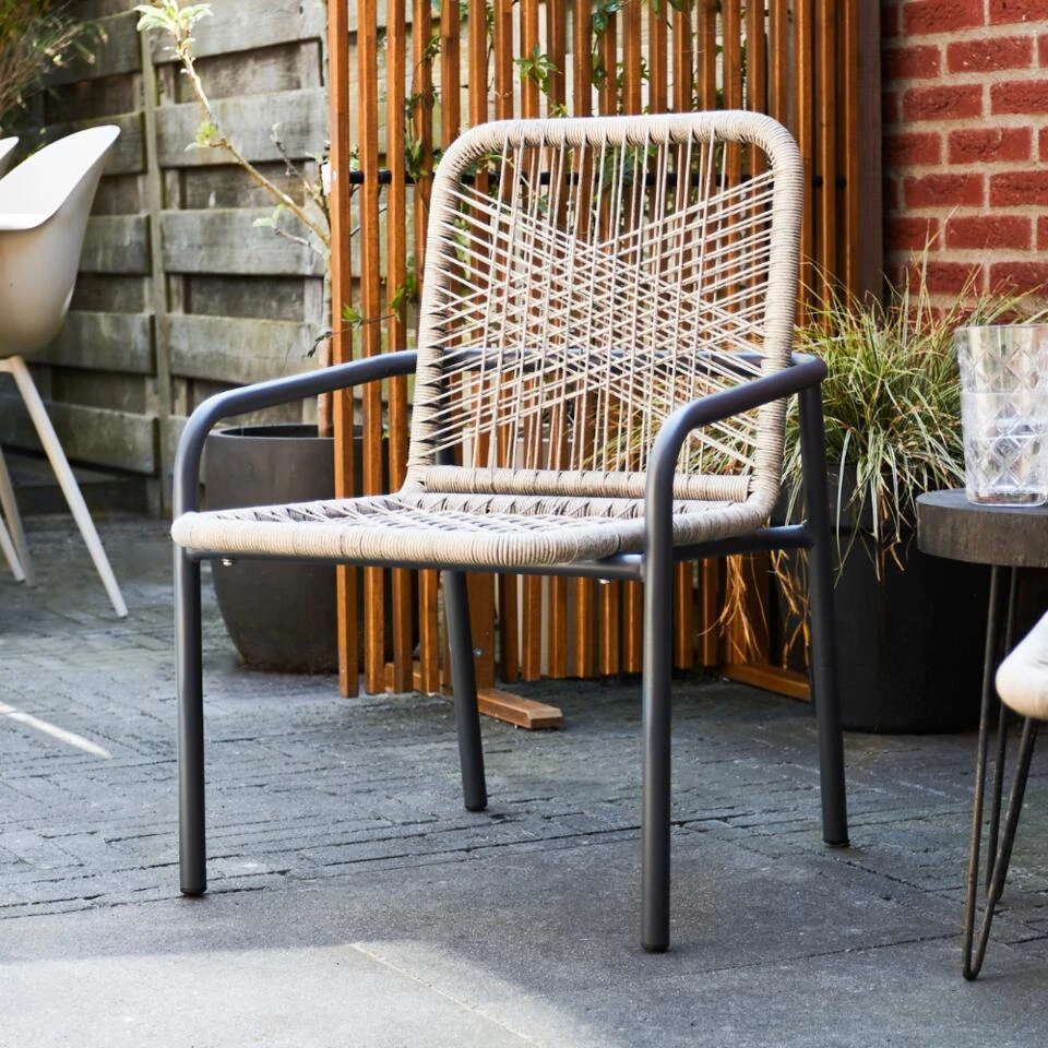 Tuinstoel Met Armleuning Nika Zand - 58,50x53x75,50 Cm - Touw - Beige 2 Tuinstoel Met Armleuning Nika Zand - 58,50x53x75,50 Cm - Touw - Beige - Image 2