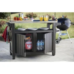 Keter Unity XL BBQ Tafel - 134x52x90cm - 207L - Grafiet -BBQ En Tuin Verkoop 1000093361 0102
