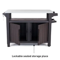 Keter Unity XL BBQ Tafel - 134x52x90cm - 207L - Grafiet -BBQ En Tuin Verkoop 1000093361 0103