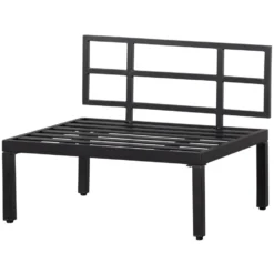 WOOOD Loungebankje Buiten George - Aluminium - Zwart - 73x90x83