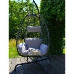 Rope Hangstoel - Wicker - Grijs -BBQ En Tuin Verkoop 1000094364 0102