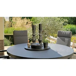 Mojito Tuintafel Rond - Glas - Grijs -BBQ En Tuin Verkoop 1000094367 0104