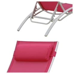 Happy Garden Zonnebedden GALAPAGOS - Roze - Aluminium -BBQ En Tuin Verkoop 1000094860 0103