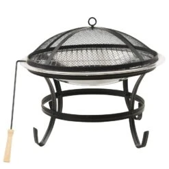 VidaXL Vuurplaats En Barbecue 2-in-1 Met Pook 56x56x49 Cm Rvs