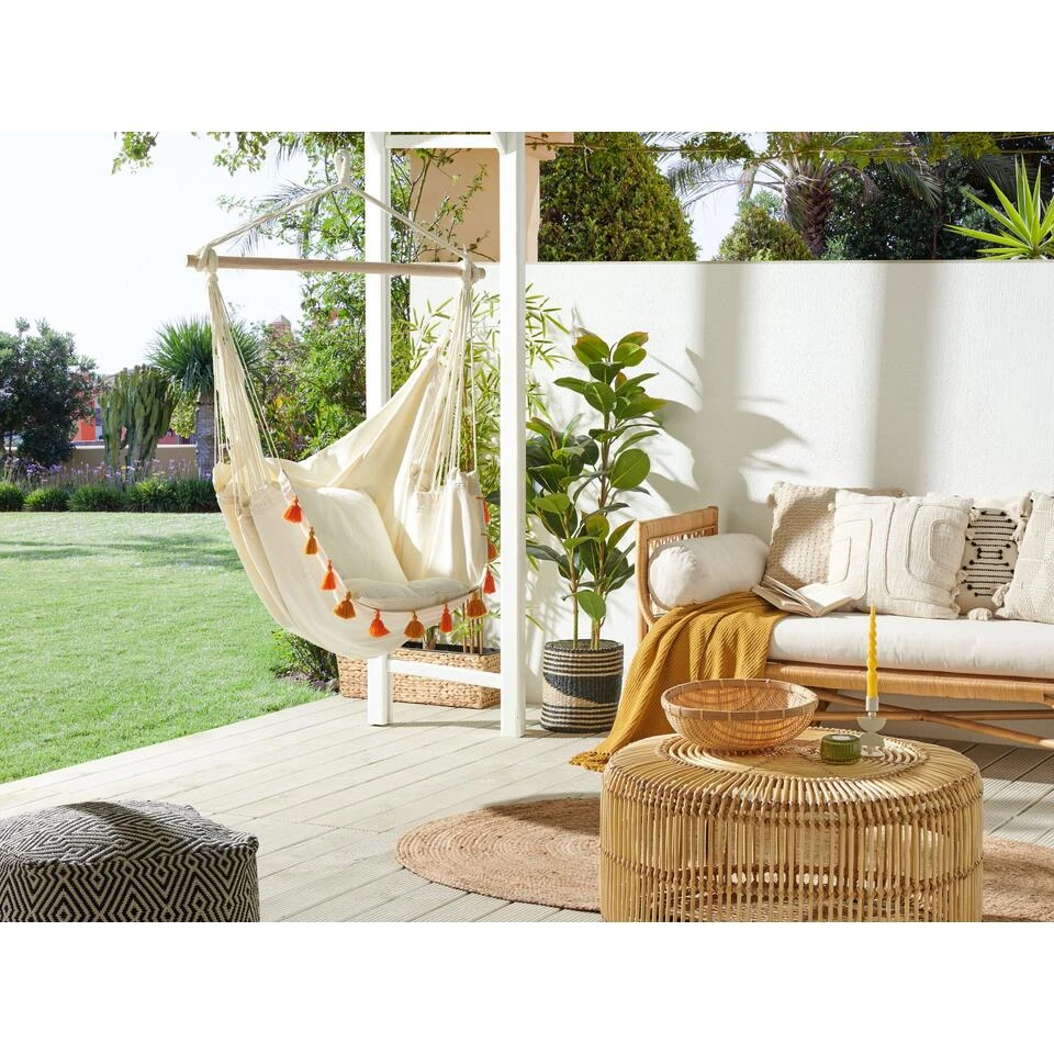 Beliani Hangstoel VARENA - Beige Katoen 2 Beliani Hangstoel VARENA - Beige Katoen - Image 2