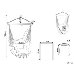Beliani Hangstoel VARENA - Beige Katoen 6 Beliani Hangstoel VARENA - Beige Katoen -BBQ En Tuin Verkoop 1000096792 0102