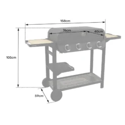 Happy Garden Grills FLAVO 70 - Zwart - Staal -BBQ En Tuin Verkoop 1000097073 0103
