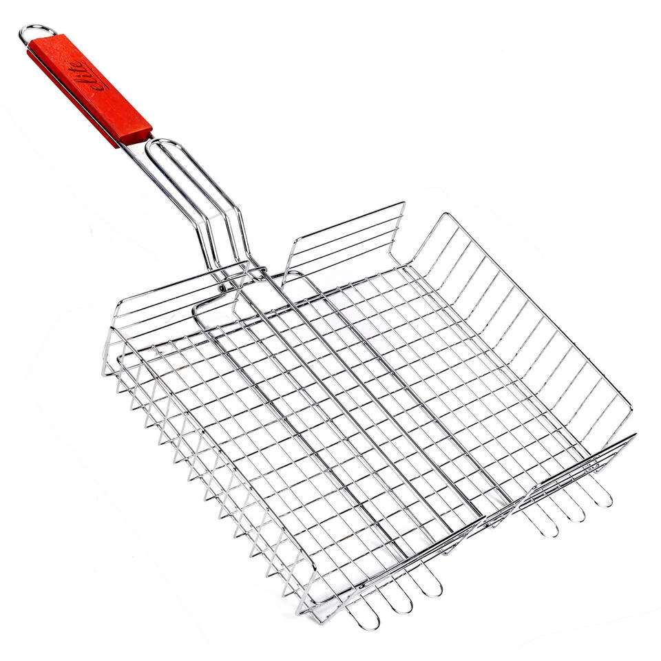 Elite BBQ Rooster - Grill Mand - Metaal/hout - 32 X 57 X 5 Cm 1 Elite BBQ Rooster - Grill Mand - Metaal/hout - 32 X 57 X 5 Cm