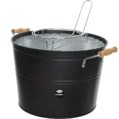 Merkloos Barbecue Emmer - Zwart - Rond - 33 X 24 Cm