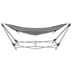 VidaXL Hangmat Met Inklapbare Standaard Grijs -BBQ En Tuin Verkoop 1174dff3c38445338e5bc61ee9060406
