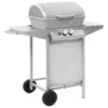 VidaXL Gasbarbecue En Grill Met 2 Kookzones Roestvrij Staal Zilver