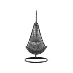 Beliani Hangstoel ATRI - Zwart Pe Rotan -BBQ En Tuin Verkoop 1293314011 0102
