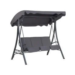 Beliani Schommelbank GARBO - Grijs Polyester