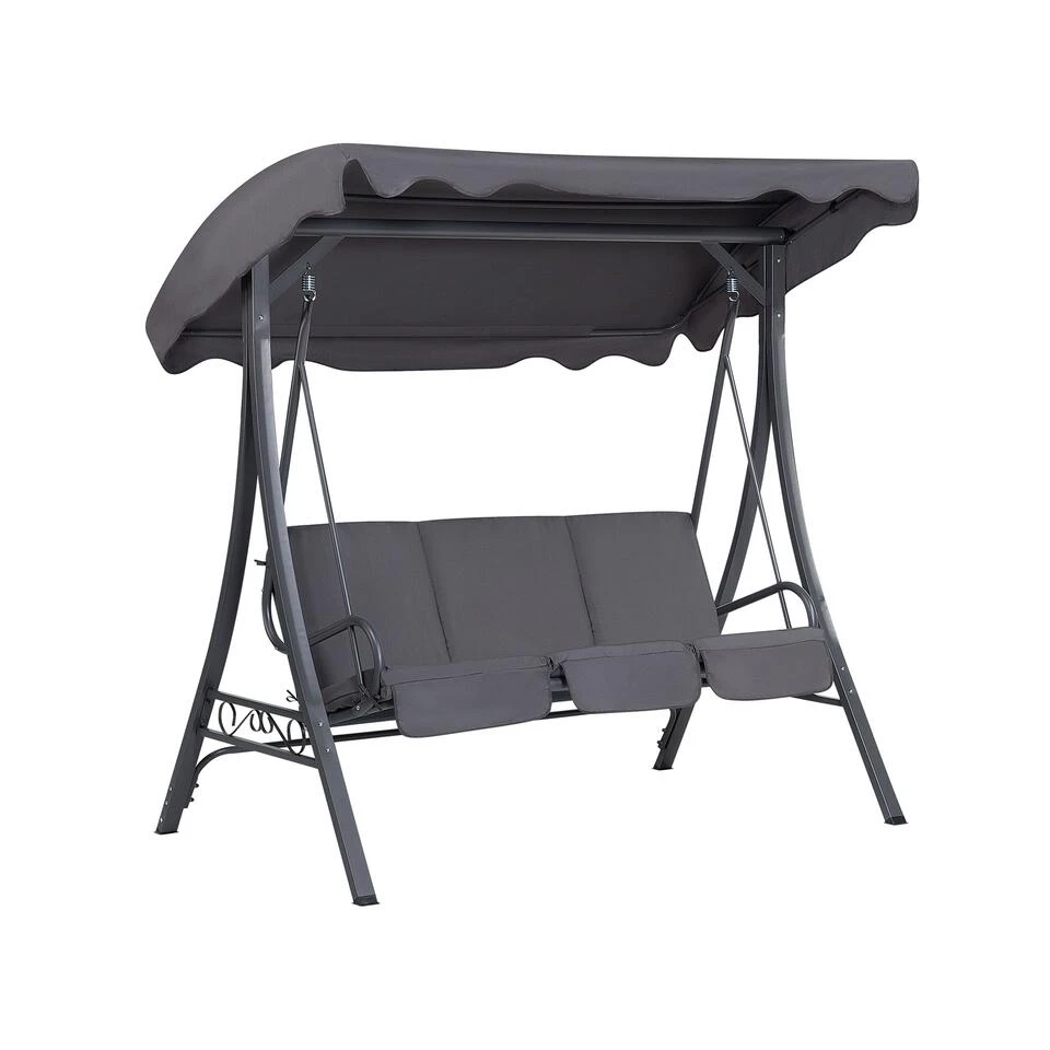 Beliani Schommelbank GARBO - Grijs Polyester 1 Beliani Schommelbank GARBO - Grijs Polyester