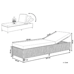 Beliani Tuinligstoel TURIN - Grijs Pe Rotan -BBQ En Tuin Verkoop 1605959690 0104