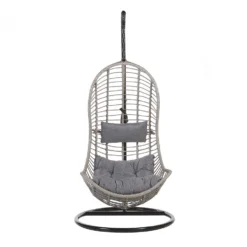 Beliani Hangstoel PINETO - Grijs Pe Rotan -BBQ En Tuin Verkoop 16350dd3386e43cdbb522f6436a9757b