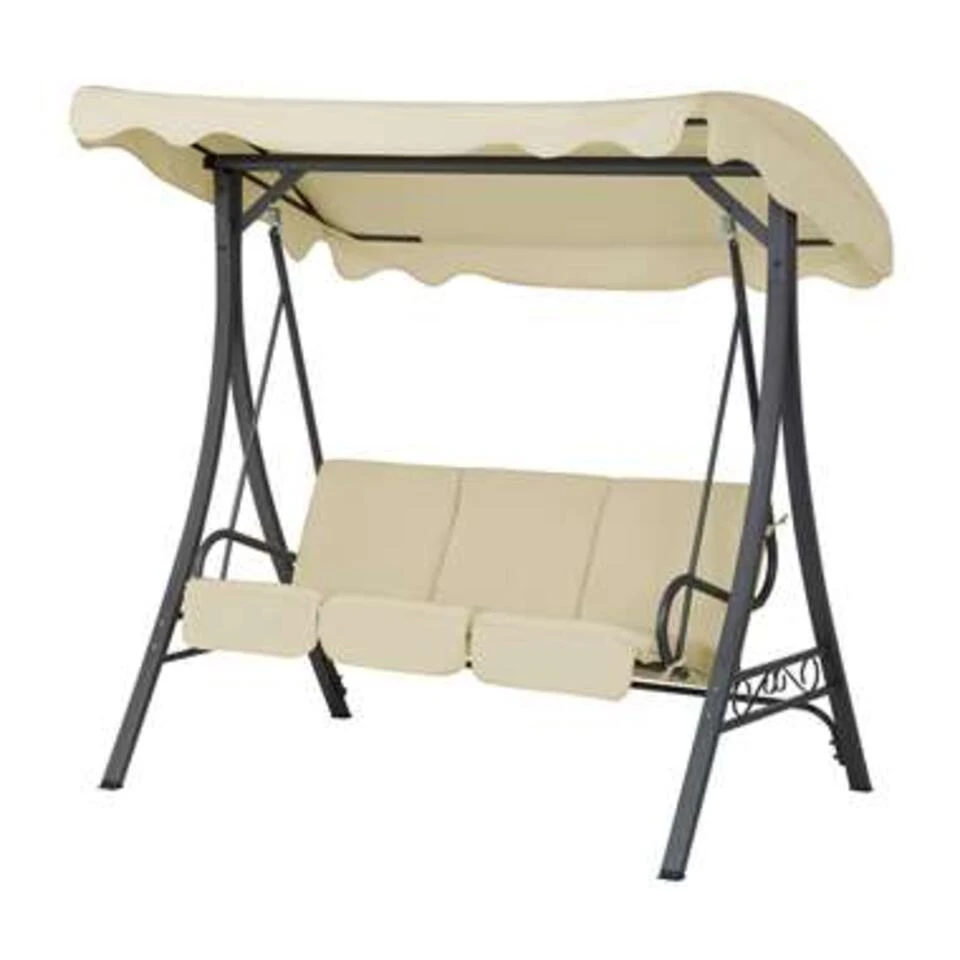 Beliani Schommelbank GARBO - Beige Polyester 1 Beliani Schommelbank GARBO - Beige Polyester