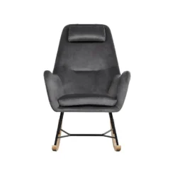 Beliani Schommelstoel ARRIE - Grijs Fluweel -BBQ En Tuin Verkoop 1783630521 0103