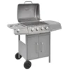 VidaXL Gasbarbecue 4+1 Kookzone Zilver