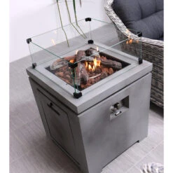 Garden Impressions Cozy Living Gas Vuurtafel Lisboa 60x60 Grijs -BBQ En Tuin Verkoop 1894998150 0107