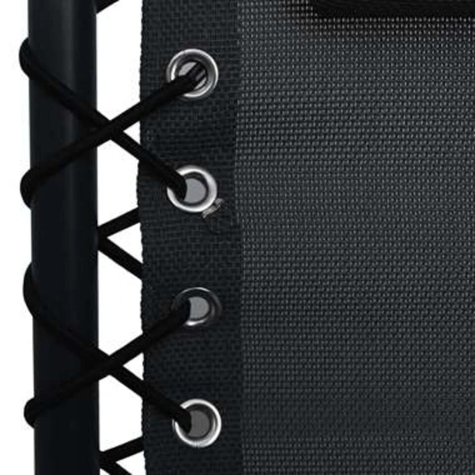 VidaXL Terrasstoel Inklapbaar Textileen Zwart 4 VidaXL Terrasstoel Inklapbaar Textileen Zwart - Image 4