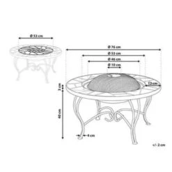 Beliani Vuurkorf Voor Hout EREBUS - Zwart Staal -BBQ En Tuin Verkoop 1900830251 0104
