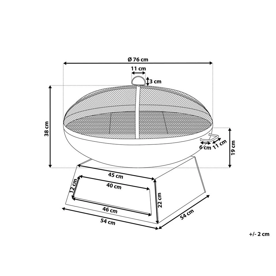 Beliani Vuurkorf Voor Hout SEMERU - Zwart Staal 2 Beliani Vuurkorf Voor Hout SEMERU - Zwart Staal - Image 2