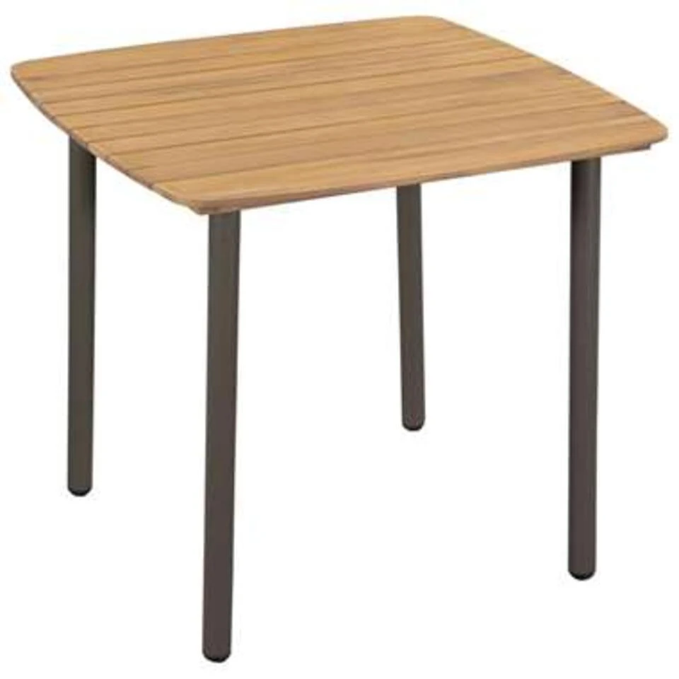 VidaXL Tuintafel 80x80x72 Cm Massief Acaciahout En Staal 1 VidaXL Tuintafel 80x80x72 Cm Massief Acaciahout En Staal