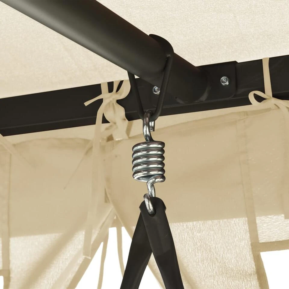 VidaXL Schommelbank Met Prieel Converteerbaar Crèmewit 2 VidaXL Schommelbank Met Prieel Converteerbaar Crèmewit - Image 2