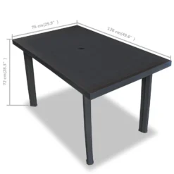 VidaXL Tuintafel 126x76x72 Cm Kunststof Antraciet -BBQ En Tuin Verkoop 2b9347f9b85e4ebbbe67da4afafb49db
