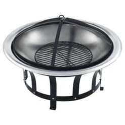 VidaXL Tuinvuurplaats Met Grill 76 Cm Roestvrij Staal -BBQ En Tuin Verkoop 2d27ab6df0ba4b5dadbc09f643e4cf98