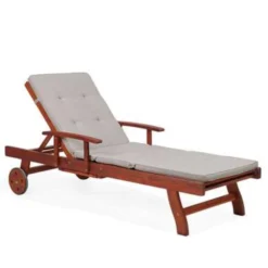 Beliani Tuinligstoel TOSCANA - Beige Acaciahout -BBQ En Tuin Verkoop 307d6f5b3e464643adacc73f2611f3db