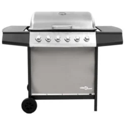 VidaXL Gasbarbecue Met 6 Branders Zwart En Zilverkleurig -BBQ En Tuin Verkoop 39450b0d18b1470c97f1ef573ce15bdb