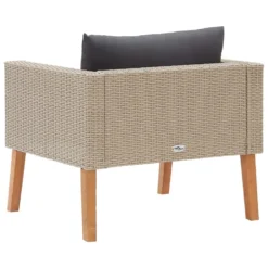 VidaXL Tuinbank Eenzits Met Kussens Poly Rattan Beige -BBQ En Tuin Verkoop 4022a62b7ffe42fb84350a903c999111