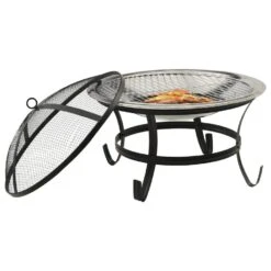 VidaXL Vuurplaats En Barbecue 2-in-1 Met Pook 56x56x49 Cm Rvs -BBQ En Tuin Verkoop 4114a2a465d946b2a38068e07de51446