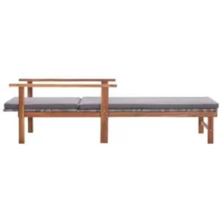 VidaXL Ligbed Met Kussen Poly Rattan En Massief Acaciahout Grijs -BBQ En Tuin Verkoop 454c22e387bf4f4e80b73a7aa5b0f260
