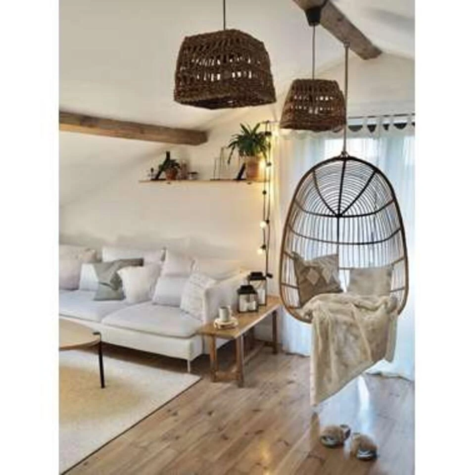 Beliani Hangstoel CASOLI - Beige Pe Rotan 4 Beliani Hangstoel CASOLI - Beige Pe Rotan - Image 4