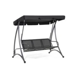 Beliani Schommelbank BOGART - Zwart Mesh -BBQ En Tuin Verkoop 48ce20f3c94f406f8ad242f1047a7ae6